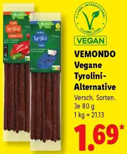 Lidl VEMONDO Vegane Tyrolini Alternative Angebot