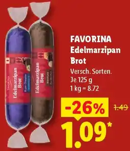 Lidl FAVORINA Edelmarzipan Brot Angebot