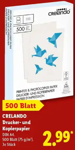 Lidl CRELANDO Drucker und Kopierpapier Angebot