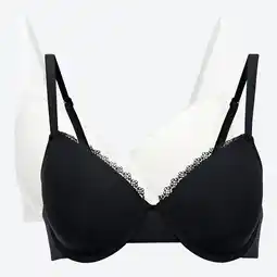 NKD Damen-Bügel-BH mit Spitzenkante, 2er-Pack Angebot