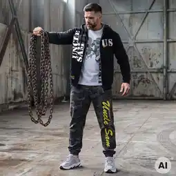 NKD Uncle Sam Herren-Jogginghose mit elastischem Bund und Beinabschlüssen Angebot