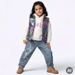NKD Kinder-Mädchen-Jeans im Baggy Style mit Aufdruck Angebot