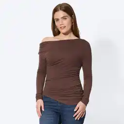 NKD Damen-Langarmshirt mit Raffung, asymmetrisch Angebot