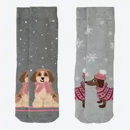 NKD Damen-Thermosocken mit Hunde-Motiv, 2er-Pack Angebot