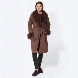 NKD Damen-Jacke mit Kunstfellkragen und Bindegürtel Angebot