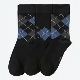 NKD Herren-Socken mit Rautenmuster, 3er-Pack Angebot