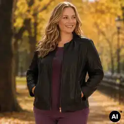 NKD Damen-Kunstleder-Jacke mit Reißverschlusstaschen, Große Größen Angebot