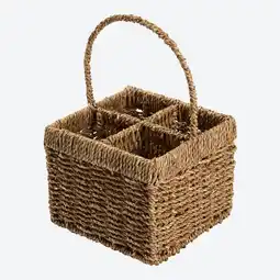 NKD Tisch-Caddy aus geflochtenem Seegras, ca. 17,5x17,5x22 cm Angebot