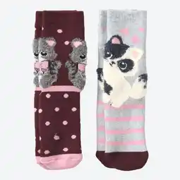 NKD Kinder-Mädchen-Thermosocken mit Katzen-Motiv, 2er-Pack Angebot