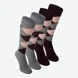 NKD Damen-Kniestrümpfe mit Rautenmuster, 2er-Pack Angebot