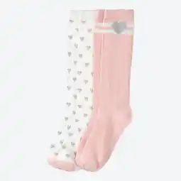 NKD Kinder-Mädchen-Kniestrümpfe mit Muster, 2er-Pack Angebot