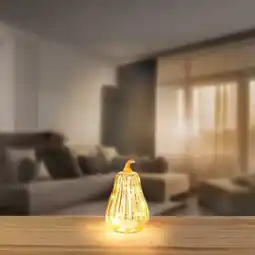 NKD LED-Glas-Kürbis mit Timerfunktion, ca. 12x19 cm Angebot