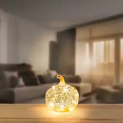 NKD LED-Glas-Kürbis mit Timerfunktion, ca. 12x13 cm Angebot