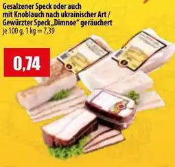 Mix Markt Gesalzener Speck oder auch mit Knoblauch nach ukrainischer Art / Gewürzter Speck „Dimnoe“ Angebot