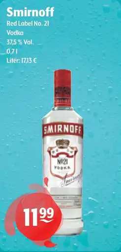 Getränke Hoffmann Smirnoff Red Label No. 21 Vodka Angebot