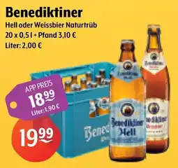 Getränke Hoffmann Benediktiner Hell oder Weissbier Naturtrüb Angebot