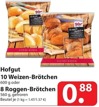 Famila Nord Ost Hofgut 10 Weizen Brötchen 600g oder 8 Roggen Brötchen 560g Angebot