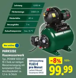 Lidl PARKSIDE Hauswasserwerk Angebot