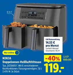 Lidl NINJA Doppelzonen-Heißluftfritteuse Angebot