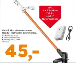 Globus Baumarkt Litheli Akku-Rasentrimmer Handy+ U20 Angebot