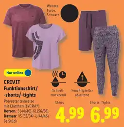 Lidl CRIVIT Funktionsshirt/-shorts/-tights Angebot