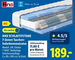 Lidl HN8 SCHLAFSYSTEME 7-Zonen Taschenfederkernmatratze Angebot
