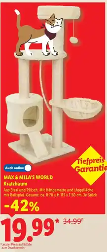 Lidl MAX & MILA'S WORLD Kratzbaum Angebot