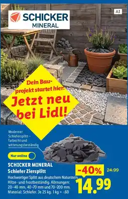 Lidl SCHICKER MINERAL Schiefer Ziersplitt Angebot