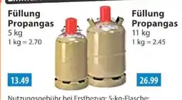 V Markt Füllung Propangas Angebot
