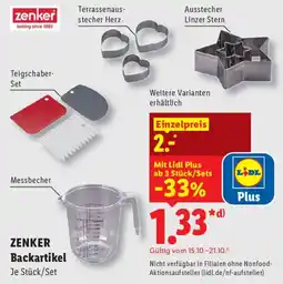 Lidl ZENKER Backartikel Angebot