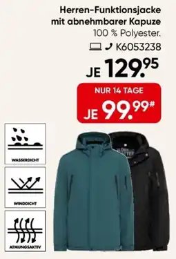 Galeria Herren-Funktionsjacke mit abnehmbarer Kapuze Angebot