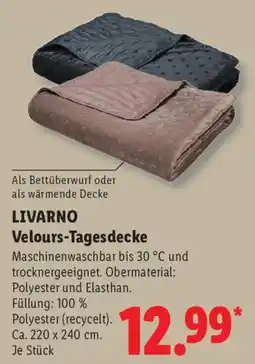 Lidl LIVARNO Velours-Tagesdecke Angebot