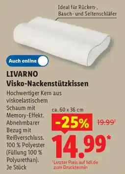 Lidl LIVARNO Visko-Nackenstüzkissen Angebot