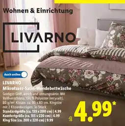 Lidl LIVARNO Mikrofaser-Satin-Wendebettwäsche Angebot