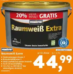 Globus Baumarkt PRIMASTER Raumweiß Extra Angebot