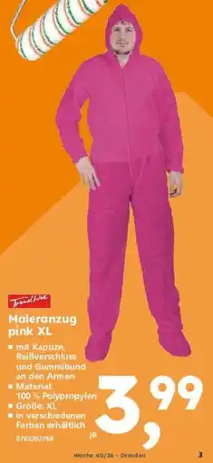 Globus Baumarkt Maleranzug pink XL Angebot