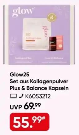 Galeria Glow25 Set aus Kollagenpulver Plus & Balance Kapseln Angebot
