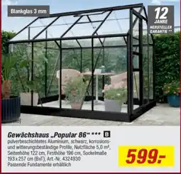 toom Baumarkt Gewächshaus „Popular 86“ Angebot