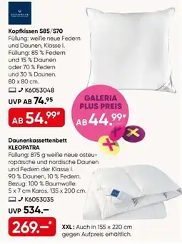 Galeria Kopfkissen S85/S70 Angebot