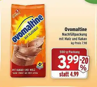 Wasgau Ovomaltine Nachfüllpackung Angebot