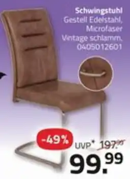 ROLLER Schwingstuhl Gestell Edelstahl, Microfaser Vintage Schlamms Angebot