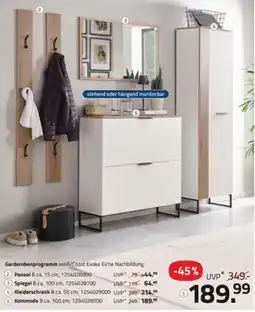 ROLLER Garderobenprogramm weiß/Coast Evoke Eiche Nachbildung Angebot