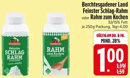E-Center Berchtesgadener Land Feinster Schlag-Rahm oder Rahm zum Kochen Angebot