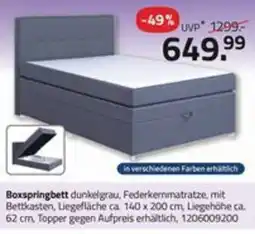 ROLLER Boxspringbett dunkelgrau Angebot