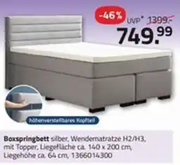 ROLLER Boxspringbett silber Angebot