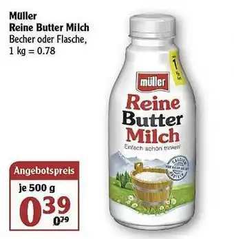 Globus Müller Reine Butter Milch Angebot