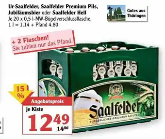 Globus Ur-saalfelder, Saalfelder Premium Pils, Jubiläumsbier Oder Saalfelder Hell Angebot