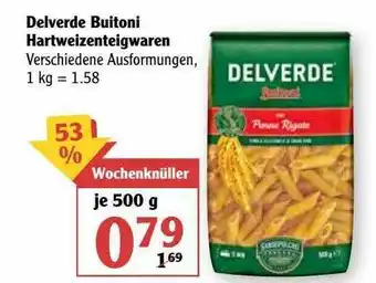 Globus Delverde Buitoni Hartweizenteigwaren Angebot