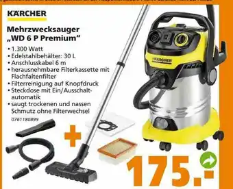 Globus Baumarkt Kärcher Mehrzwecksauger „wd 6p Premium“ Angebot