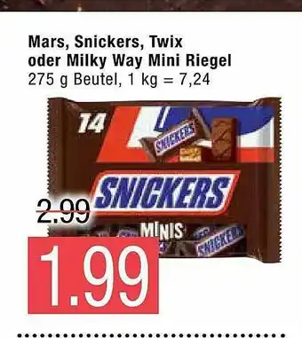 Marktkauf Mars, Snickers, Twix Oder Milky Mini Riegel Angebot